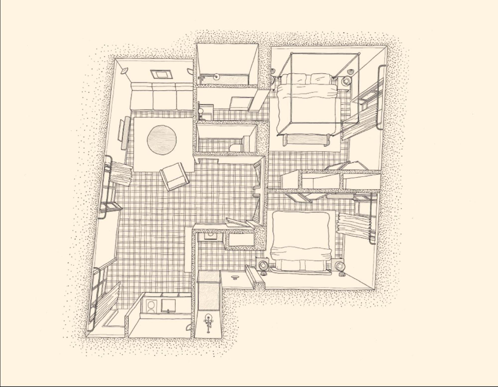Apartment mit 2 Schlafzimmern und Terrasse